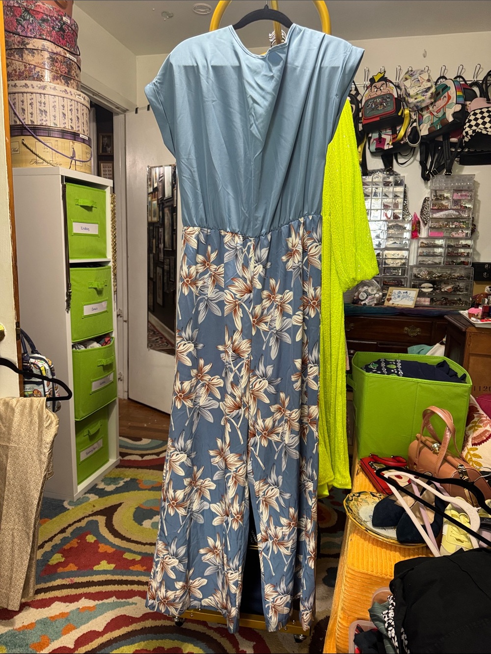 LuLaRoe Blue Floral Wide-Leg Jumpsuit-make me an offer!